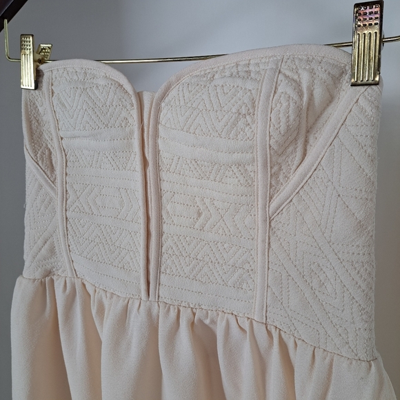 Staring at stars | pastel cute cream strapless womens dress barbiecore - Picture 4 of 14